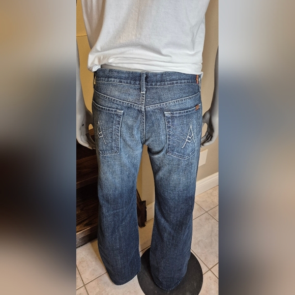 7 For All Mankind Men's Relaxed Fit Jeans - Blue - Picture 10 of 15